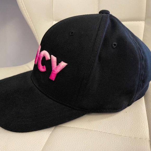 Custom Black and Pink Adjustable Baseball Hat - Picture 2 of 5